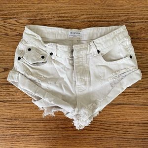 One Teaspoon White Denim Bandit Shorts